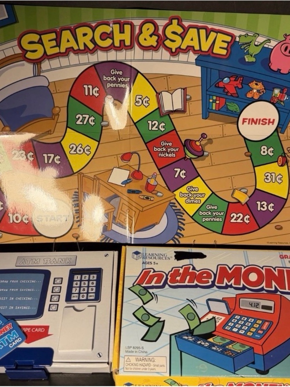 Search & $ave Money Board Game - Colorful Kids Educational Game